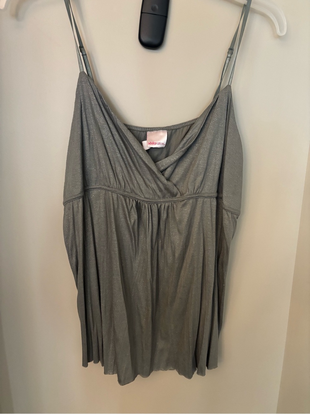 Xhilaration Metallic Silver-Gray Spaghetti Strap Cami